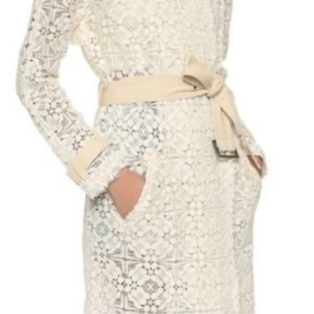 NWT Free People Lace Trench Coat Jacket Ivory Size med